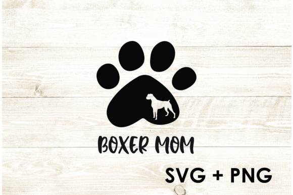 Boxer Mom Dog Paw: Graphics for Crafts & Brands