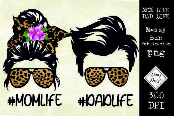Dad Life, Mom Life Cheetah Graphics for Crafts