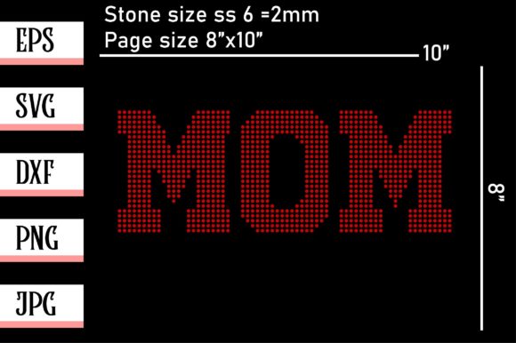Mom Rhinestone Template: Sparkle for Crafts & Graphics